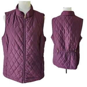 Purple quilted vest from Croft & Borrow puffy vest Women's size large